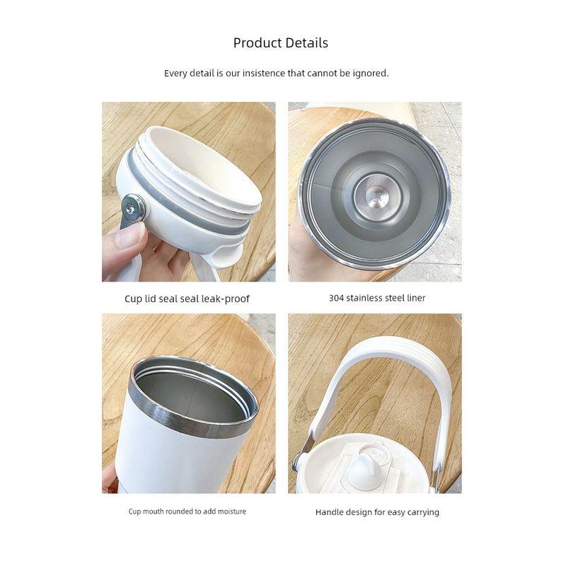 Large Capacity Vacuum Cup 2024 New Arrival Large Ice Cup Portable Vehicle-Borne Cup with Straw Summer Ins Traveling Vacuum Cup