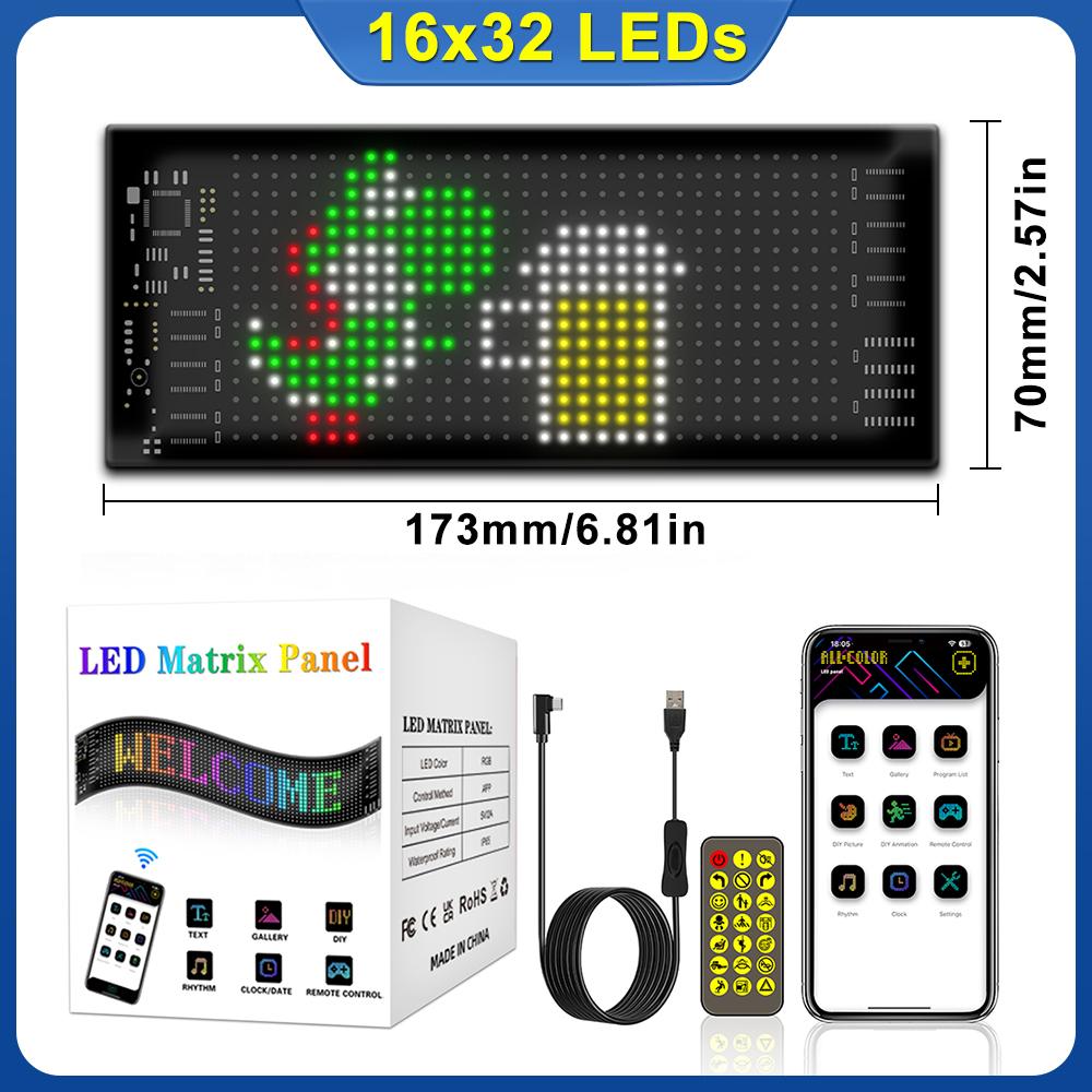 Bluetooth APP Control LED Matrix Panel Night Light DIY Programmable Car Sign Flexible LED Display For Store Hotel Bar