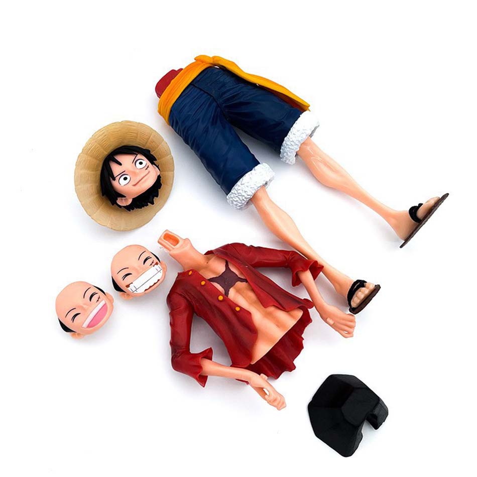 Аниме Фигурка One Piece Уверенный Улыбающийся Луффи Три Формы Смена Лица Экшен Фигурка Кукла ПВХ Модель Коллекция Игрушки Подарки