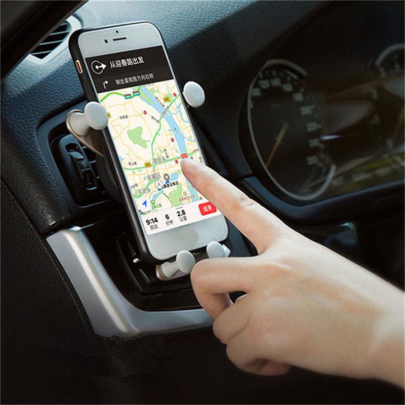 Вращающийся на 360° мультяшный смайлик гравитационный автомобильный держатель-подставка с креплением на вентиляционное отверстие для мобильного сотового телефона GPS