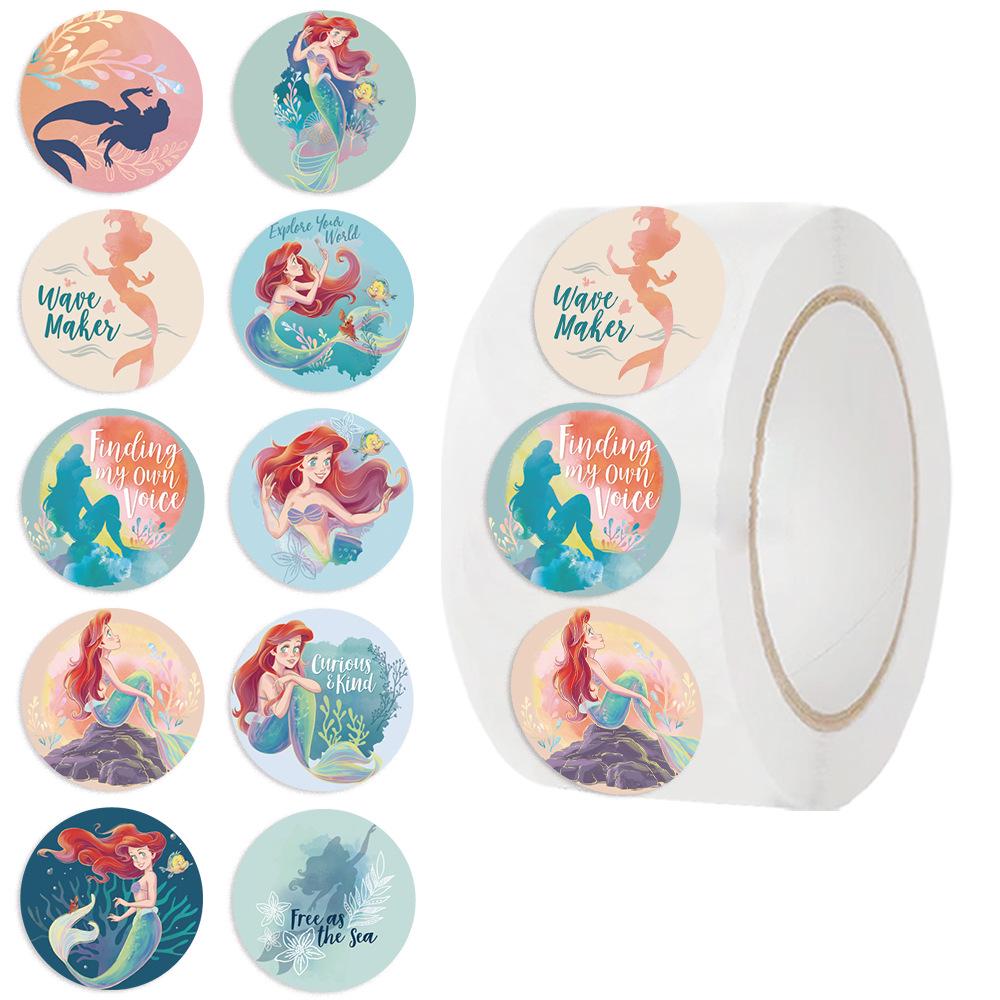 Mermaid Princess Curl Stickers - 500 Waterproof, Self-Adhesive Sheets of Hot Cartoon Characters