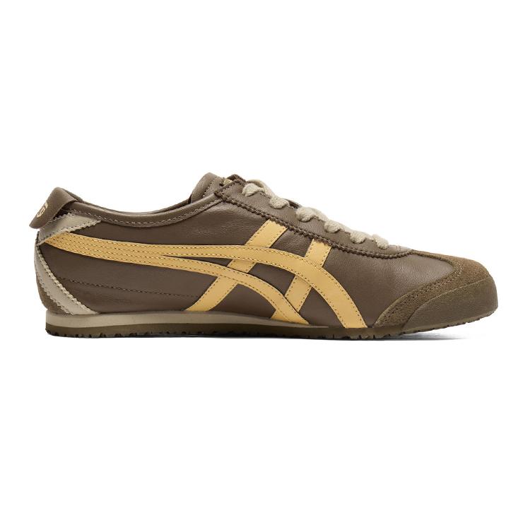 ONITSUKA TIGER MEXICO 66 Дышащие повседневные кроссовки с низким верхом Унисекс Коричневые кроссовки 1183C102-203