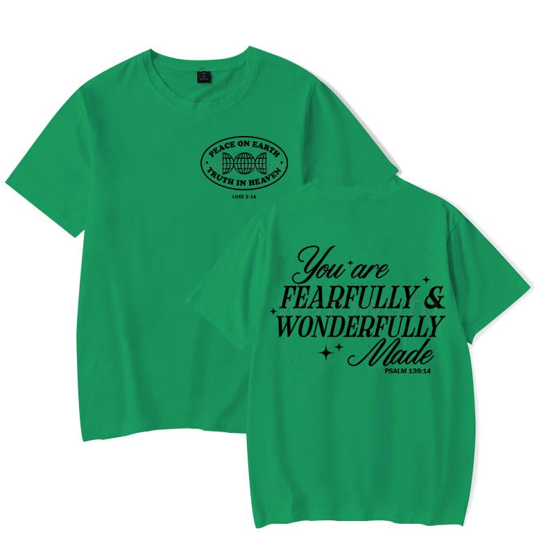 Gift for Christian Tshirt You Are Fearfully  Wonderfully Made Graphic T Shirts Women Funny Religious Christian Faith Tee Shirt