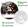 Creative Winter Gifts White Elk Christmas Window Clings, Snowy Xmas Tree Windows Stickers, Decorative Forest Scene Stickers Trees Decorations