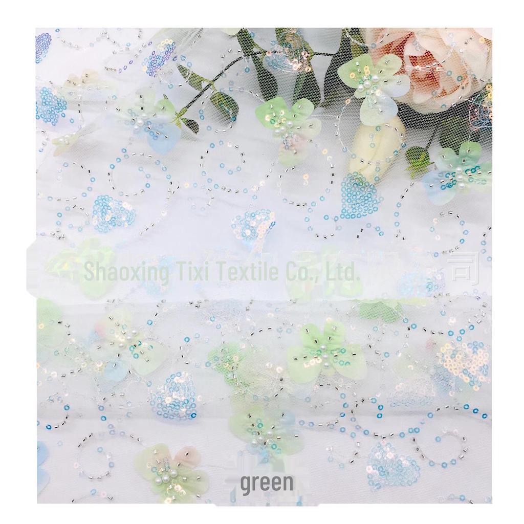 3 мм бусины-пузырьки и пайетки, сетчатая ткань в виде бабочек для детских юбок с вышивкой