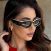 Панк Солнцезащитные очки «Кошачий глаз» для женщин Дизайнерский бренд Квадратная оправа Пластик Новая мода Ретро Винтажные аксессуары Очки