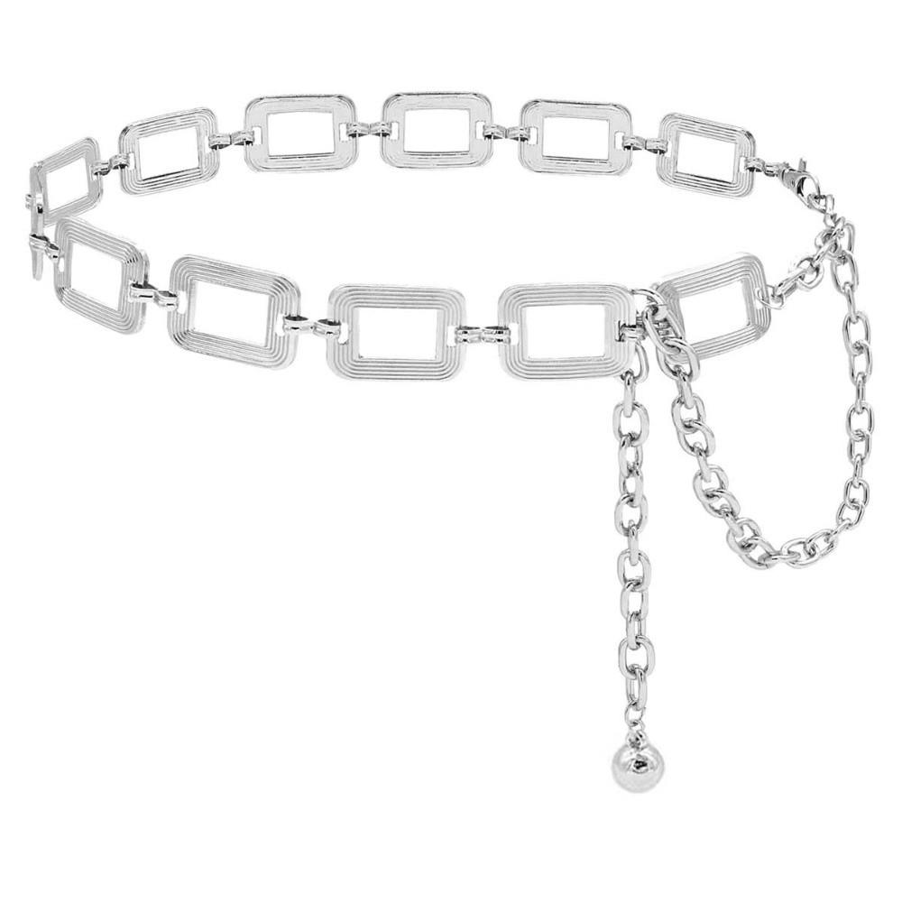 Hollow Out Body Link Belts Metal Body Chains Jewelry Casual Waist Chain Belt  for Jeans Dress