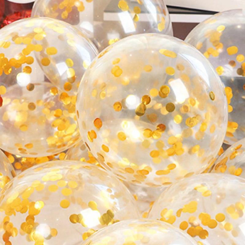 100 шт. 12-дюймовых прозрачных шаров с конфетти и пайетками, разноцветные фольгированные шары с пайетками, праздничные украшения для вечеринки, свадьбы, комнаты KTY