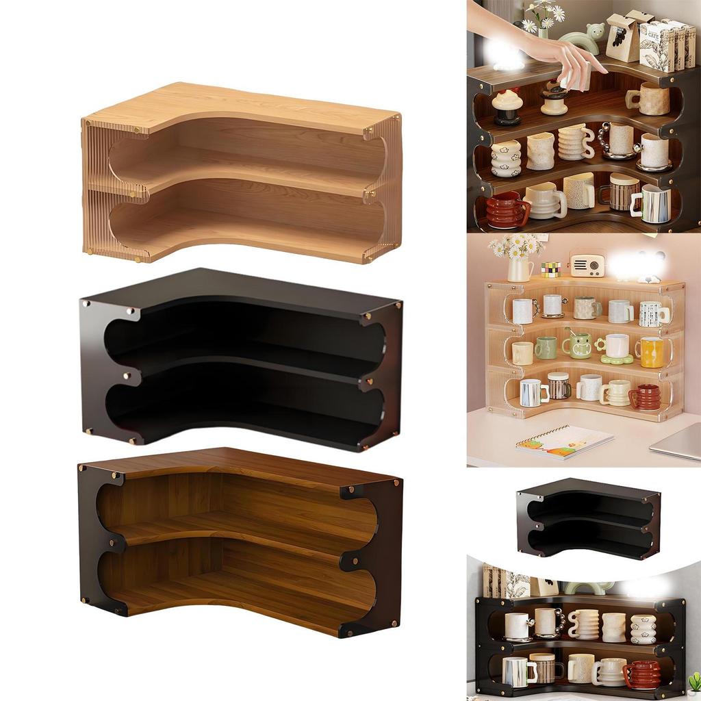 Corner Desk Organizer Shelf Countertop Display Versatile Water Cup Storage Rack 2