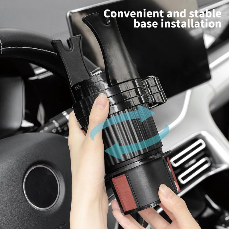 Расширитель подстаканника Автомобильный расширитель подстаканника Беспроводная зарядка Вращающееся на 360 градусов зарядное устройство для телефона С регулируемым основанием Хранение напитков