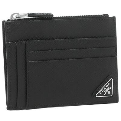 Визитница Кошелек для монет Saffiano Треугольный логотип Черный 2MC067 QHH F0002 [Prada] Мужской [Товар]