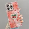 Embroidered Cherry Suitable for IPhone16 IPhone Case 15 Feather Yarn Fragrance 14 Promax Advanced Sense 13 Anti-fall