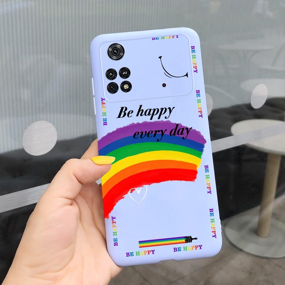 Чехол для Xiaomi Poco M4 Pro Милый узор Конфетный цвет Чехол для телефона Для Poco M 4 M4 Pro 5G 4G PocoM4 Мягкий силикон ТПУ Задняя крышка