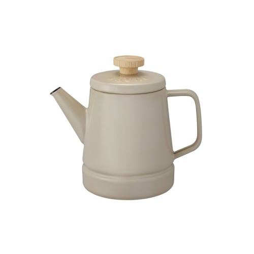 BRUNO Enamel Kettle, 1.6L, Induction Compatible, Direct Flame Compatible, Gas Compatible, Fuji Enamel Collaboration, Greige, Outdoor Use, BHK282-GRG