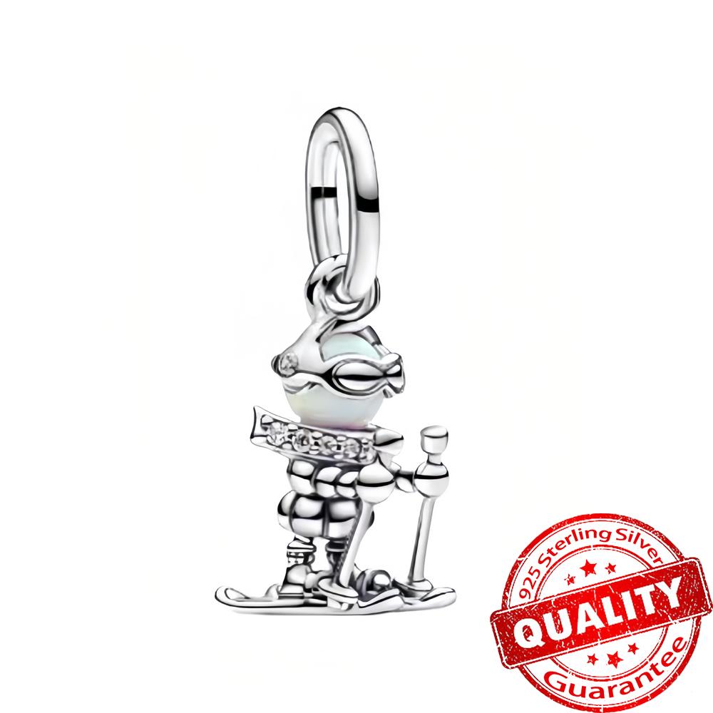 Медные носки-мышки и бусины-снежинки и подвеска-олень Подходит для браслета Хэллоуин Рождественский кулон Подарки