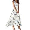 Женское летнее повседневное модное платье с принтом, платье без рукавов с V-образным вырезом