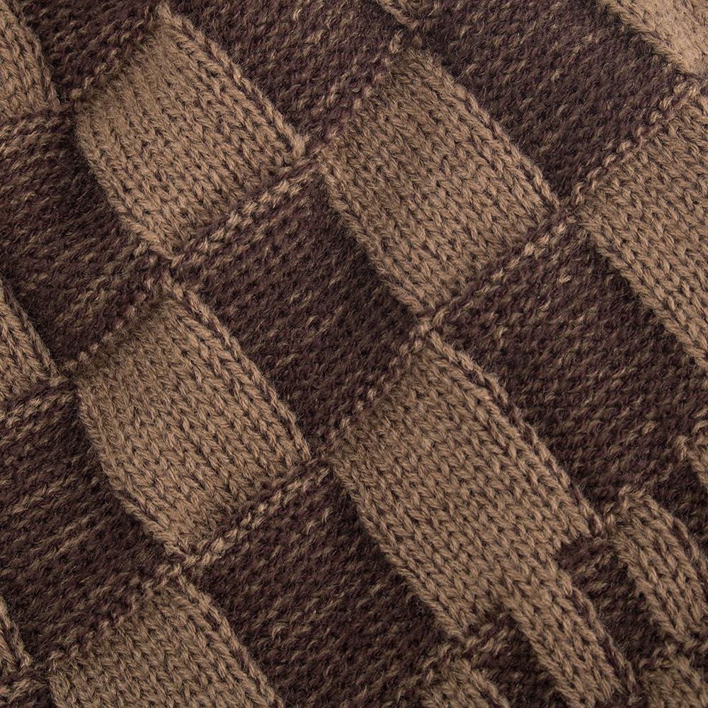 Autumn and Winter New Velvet Two-color Checkered Pullover Hat Knitted Wool Hat