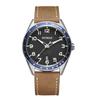 RUIMAS Watches Fashion Quartz Watch Khaki Leather Band Male Silver Black Waterproof Watch Men's