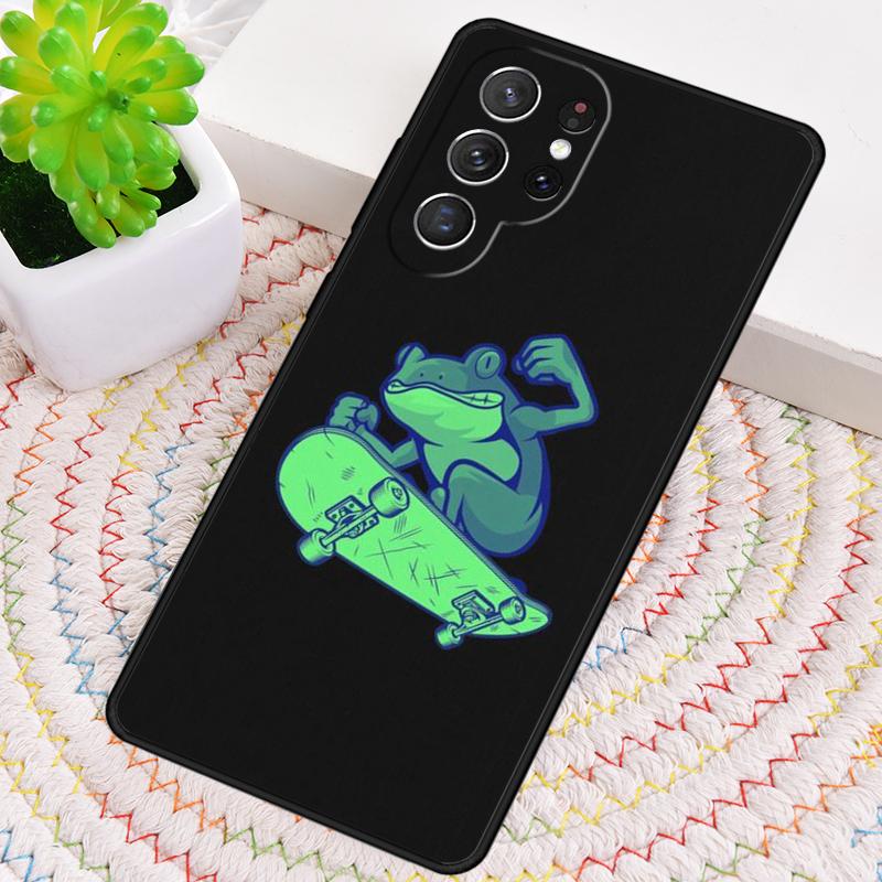 Лягушка Скейтборд Милый Кавайный Чехол для Телефона для Samsung Galaxy note 10 pro S26 Ultra S23 S24 FE S25 S21 S22 PLUS ударопрочный Чехол