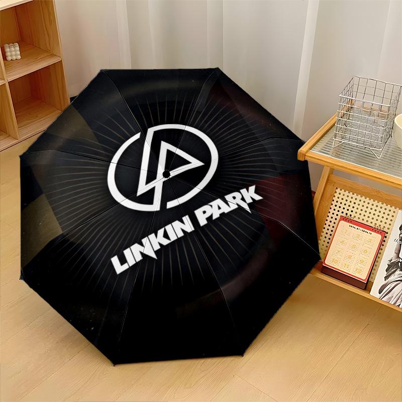 Принт Linkin Park 8?Автоматический зонт с ребрами, ветрозащитный, легкий, складной, для путешествий на открытом воздухе