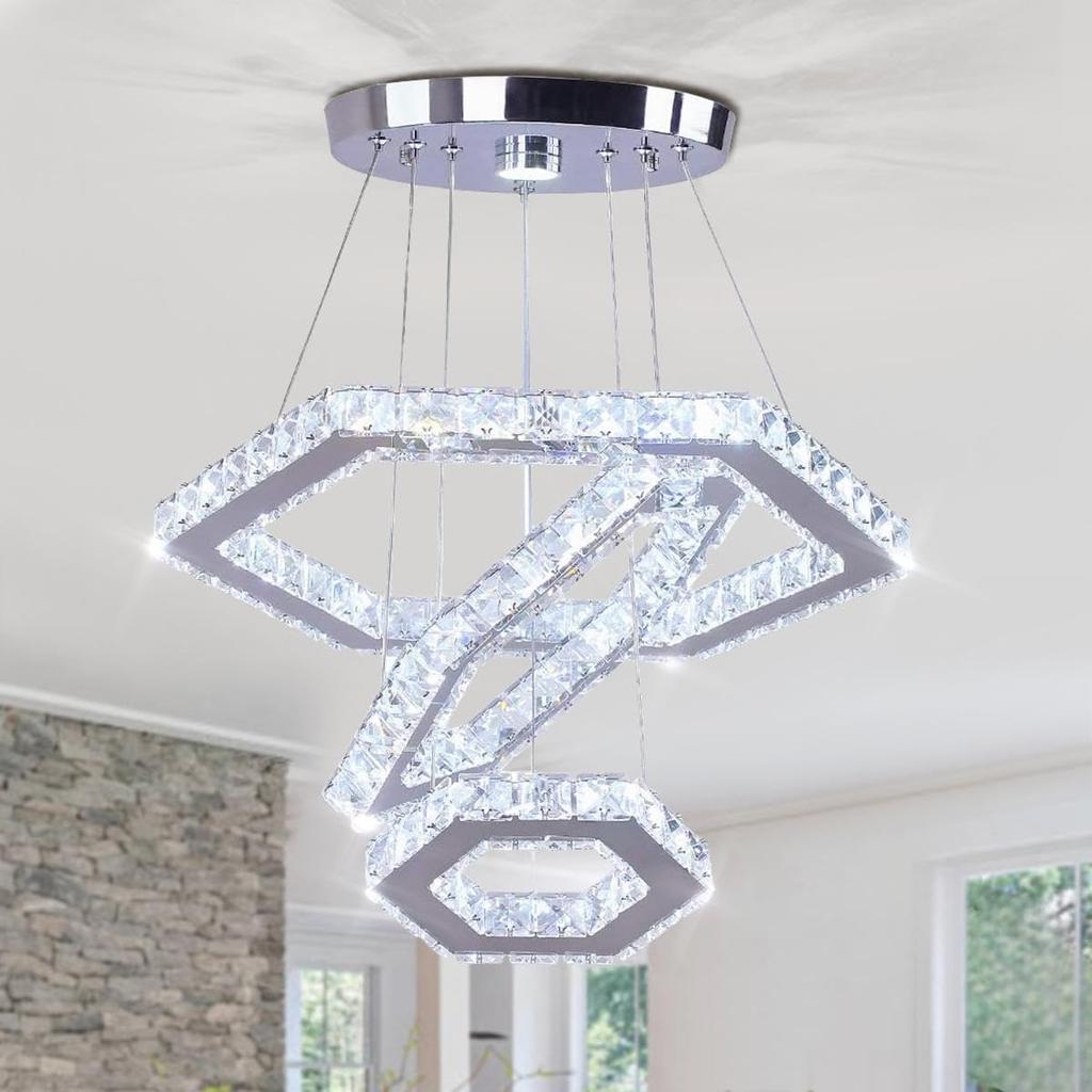 Modern LED K9 Crystal Chandelier Long Shape Decorative Pendant Lights Kitchen Lighting Modern Chandelier Luxury for Home