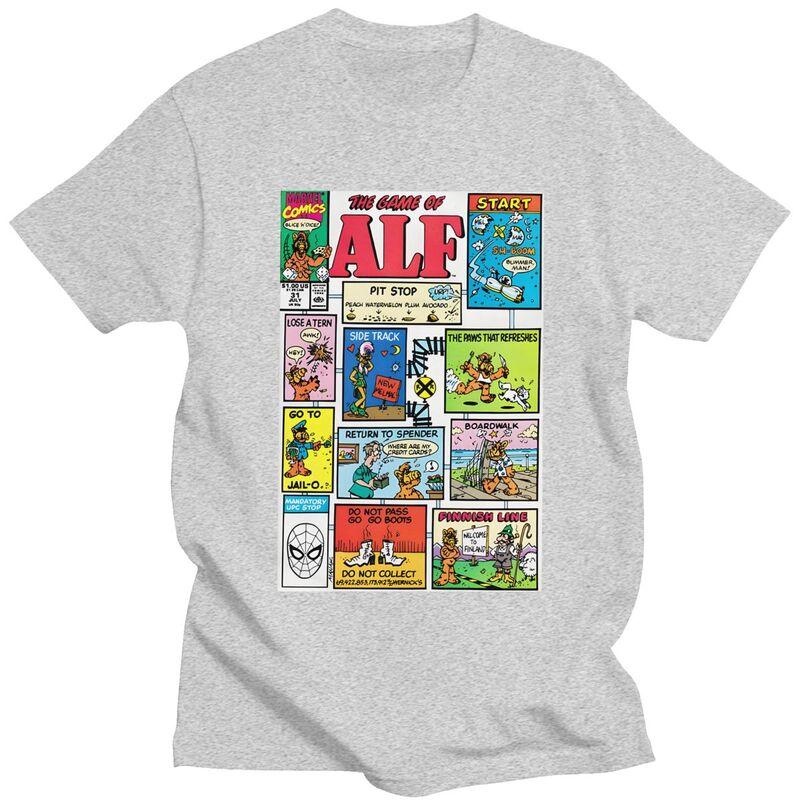 Мужская футболка с принтом ALF (Инопланетная форма жизни ALF) Футболка Футболки Футболка Свободный крой Одежда