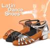 Women Girls Latin Dance Shoes Low-heeled Salsa Ballroom Tango Shoes Soft Sole 3.5CM Heel