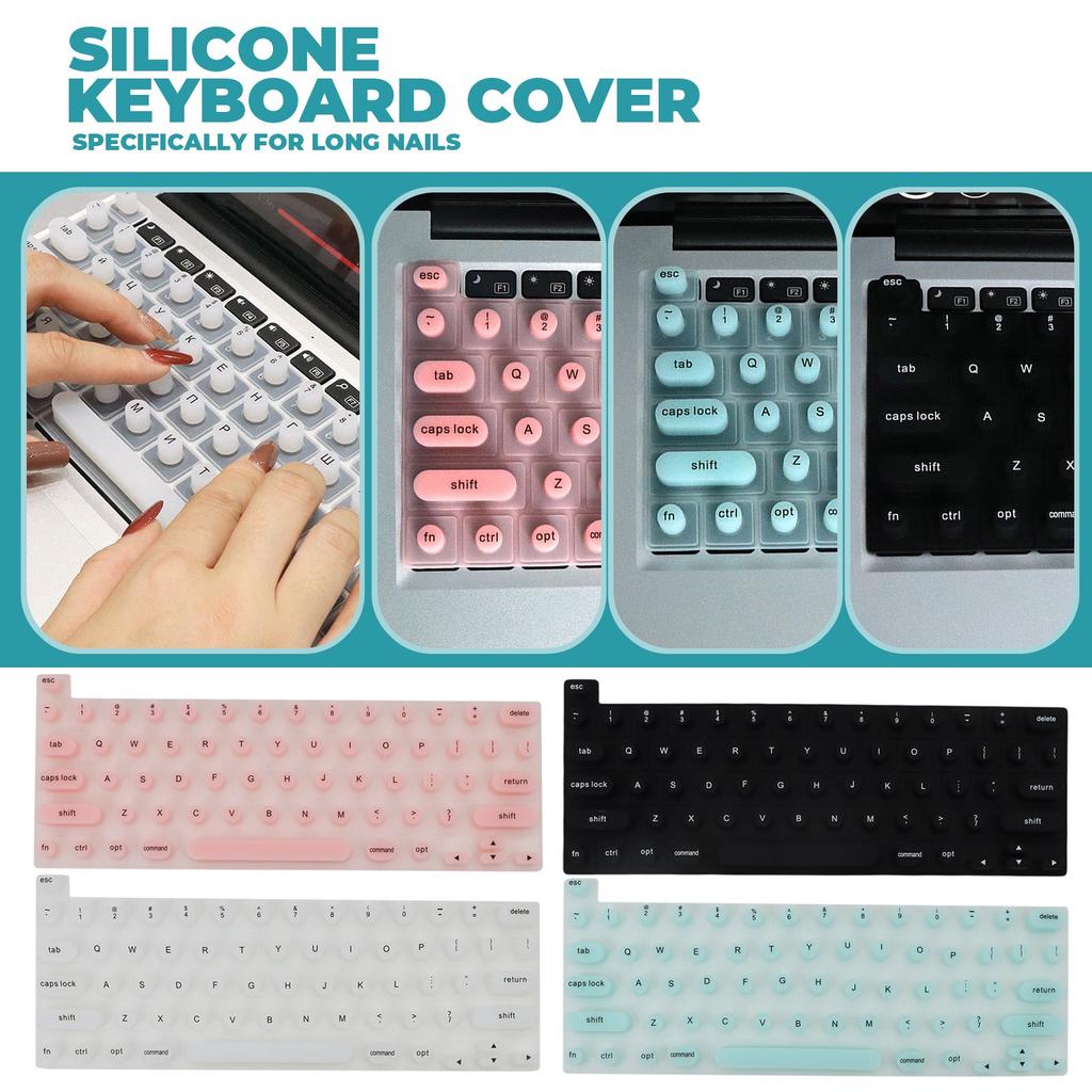 Keyboard Cover For Long Nails, Comfortable Typing Raised Keyboard Protector Skin For Nail Arts Silicone Waterproof