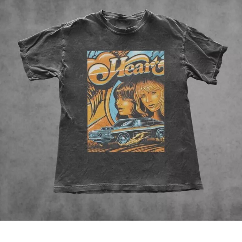 Vintage Heart Band Shirt 90s Hippie Rock Band S-5XL Black A170 Unisex T-Shirt