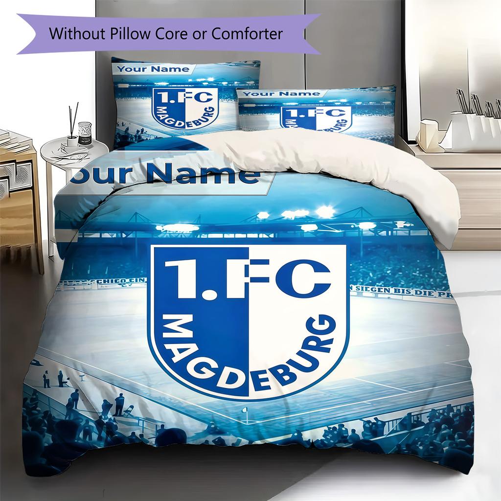 Custom Name 1. FC Magdeburg Bedding,Quilt Set Quilt Cover Pillowcase Home Birthday Gift(1 * duvet cover + 2 * pillowcase, without core) -HE1
