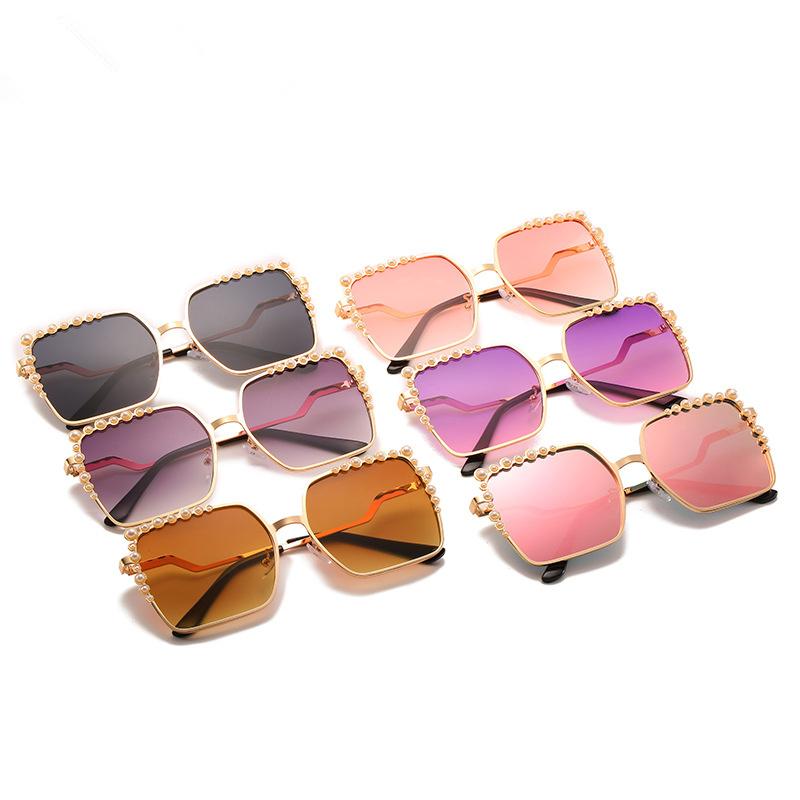 Oversized Square Sun Glasses Ladies 2025 New Luxury Pearl Sunglasses Women Brand Designer Fashion Shades Big Frame Eyewear