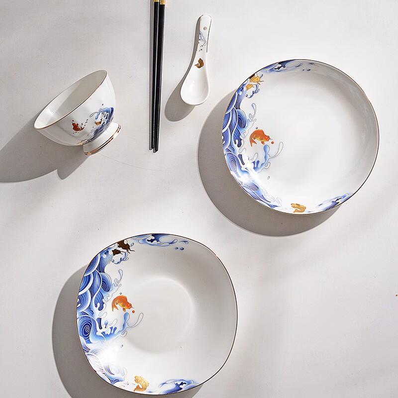 22-Piece Chinese Ceramic Dinnerware Set