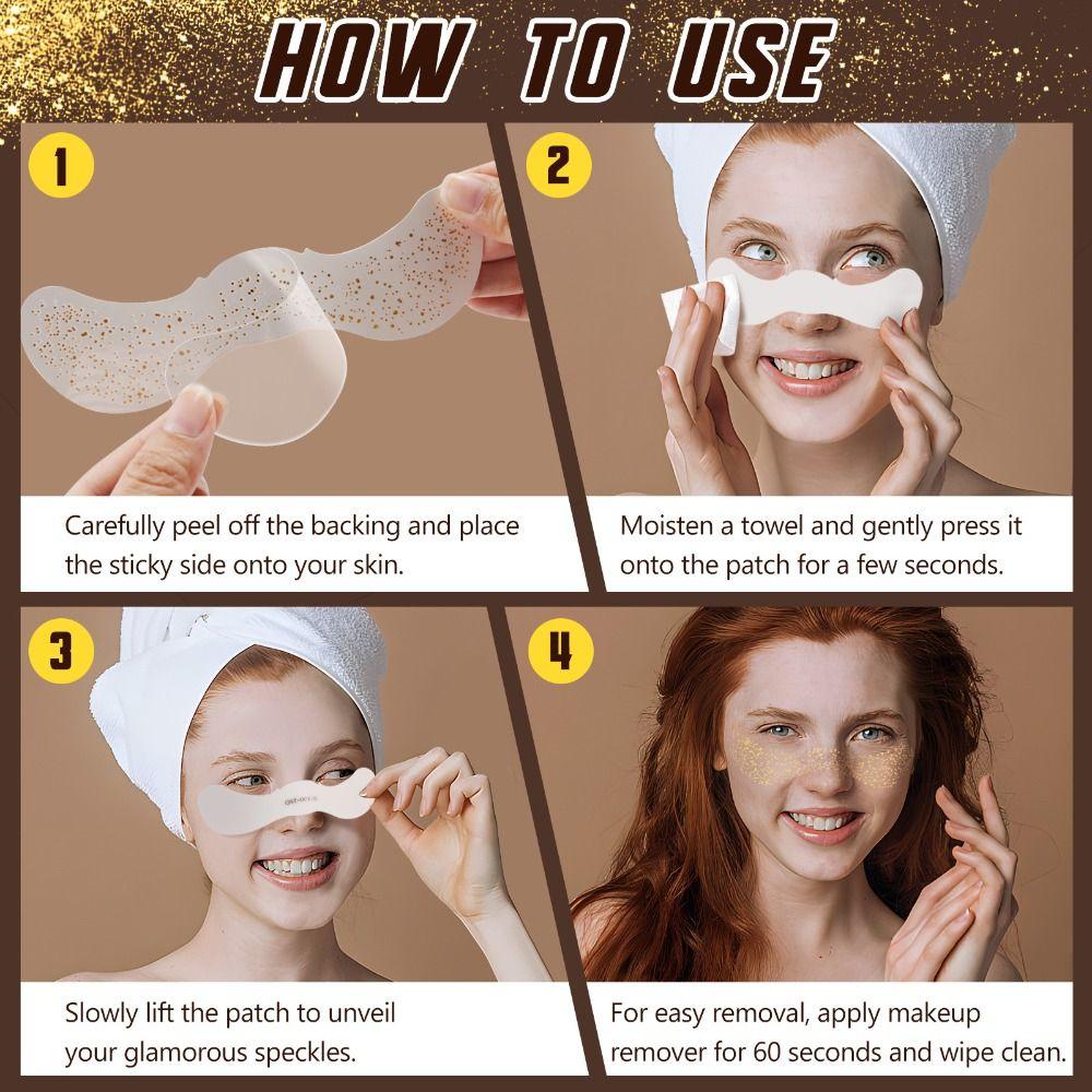 6Pcs Star Heart Freckle Tattoo Sparkle Face Tattoo Sticker Disposable Face Temporary Tattoo Make Up