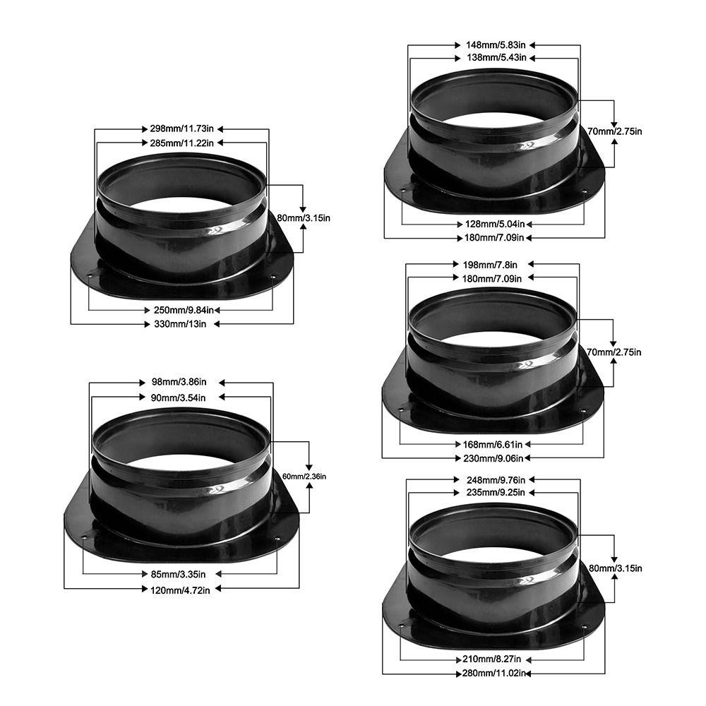 Plastic Vent Pipe Adapter Flange Connector Wall-mounted Ducting Tool Exhaust Pipe Joint Easy Installation