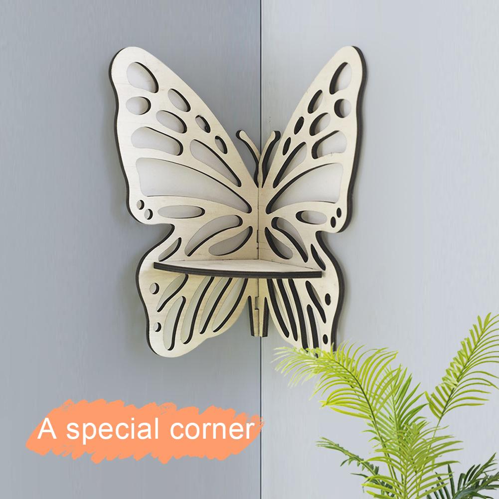 Деревянный подсвечник-бабочка, настенные полки, деревянная полка, стеллаж для хранения, украшение для дома, настенный декор для гостиной, полки для растений