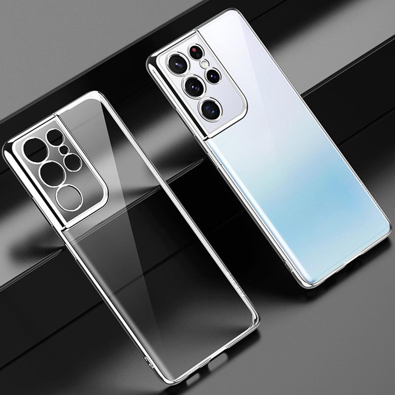 Роскошный прозрачный чехол с покрытием для Samsung Galaxy S23 S22 Ultra Plus S21 Fe A53 A33 прозрачный силиконовый чехол S 23 22 21 S23ultra