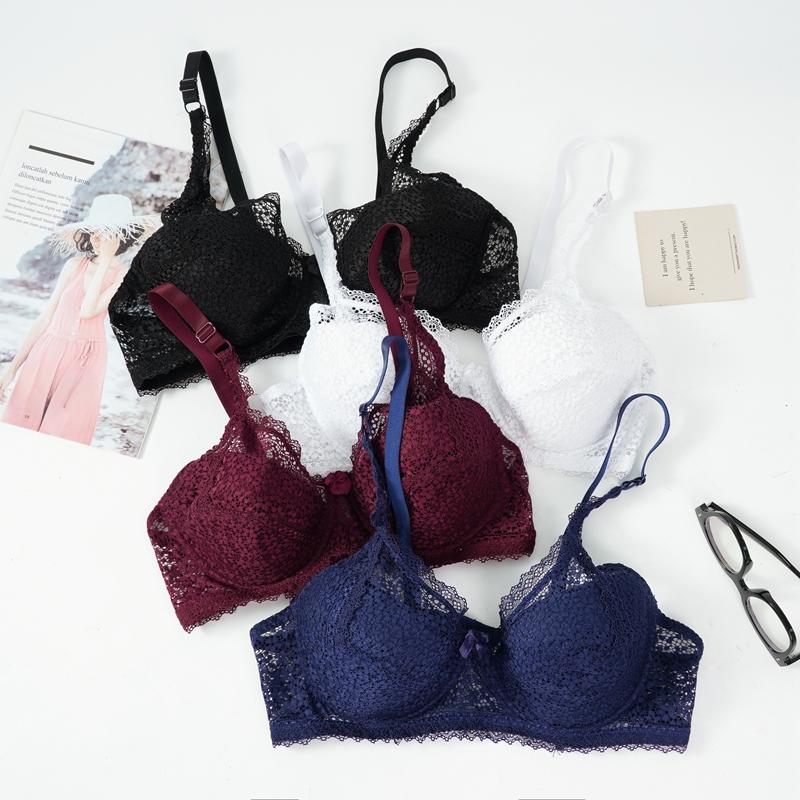 Женский бюстгальтер большого размера с кружевными тонкими хлопковыми чашками, дышащее удобное нижнее белье на косточках
