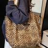 Холщовая сумка женская большой вместимости 2025 новая летняя повседневная леопардовый принт на плечо сумка для покупок классная сумка-тоут для поездок на работу