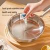 Uncoated 304 Stainless Steel Flat-Bottom Frying Pan for Induction Cookers - Non-Stick Egg Wok