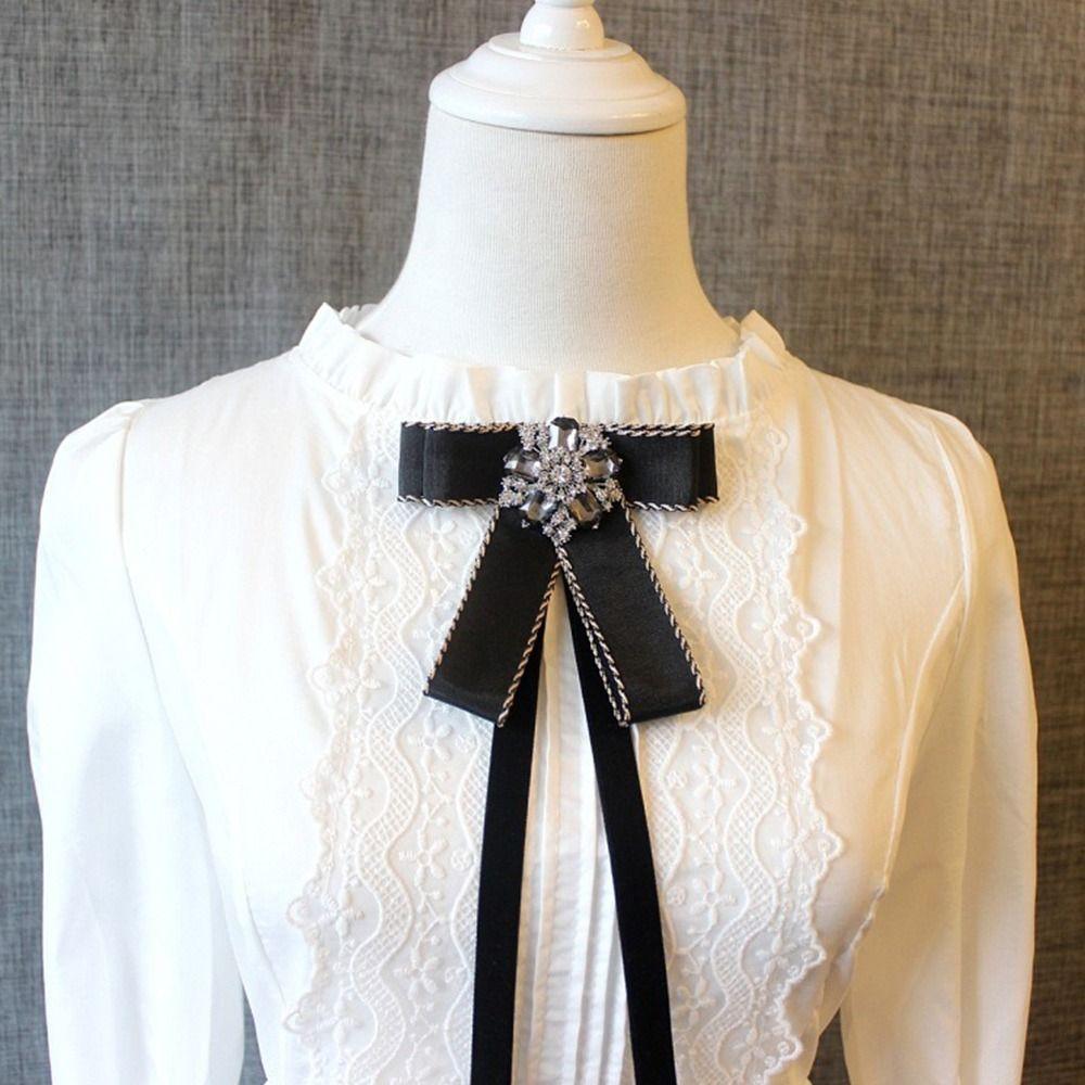 Простой Узкий Галстук-бабочка со стразами для рубашки Женский Мужской Аксессуар для формальной одежды