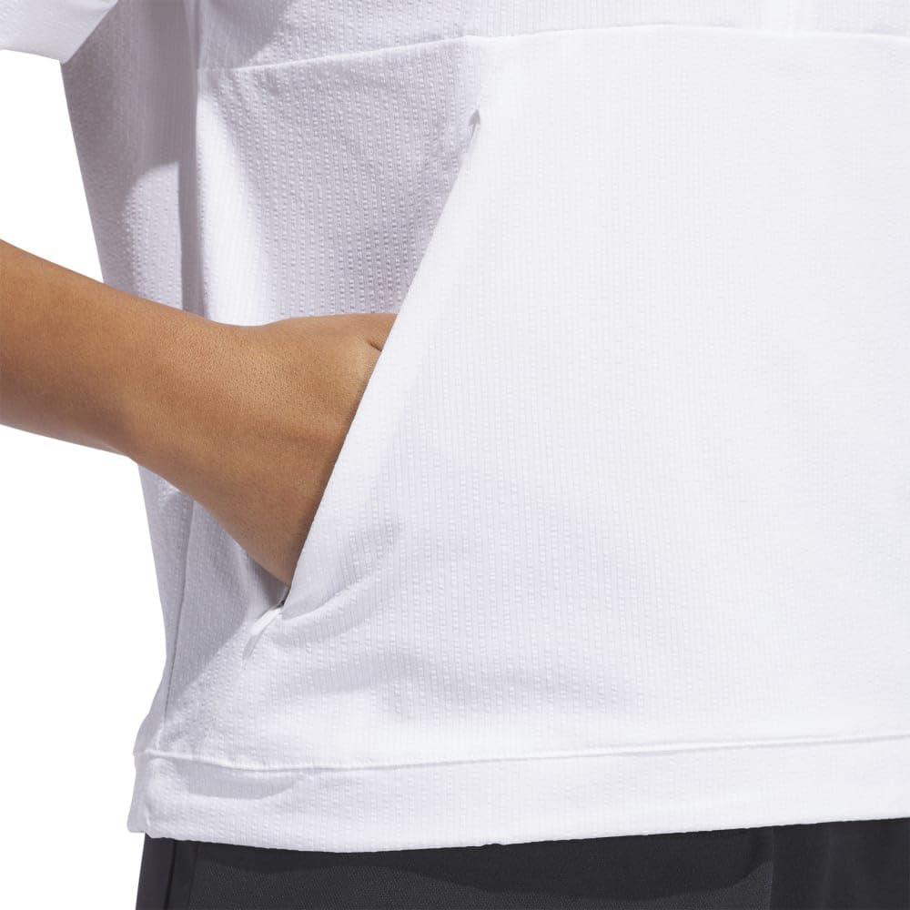 Adidas Golf Beyond the Course Рубашка с коротким рукавом силуэта бокс, женская, водоотталкивающая, 2-сторонняя, белая