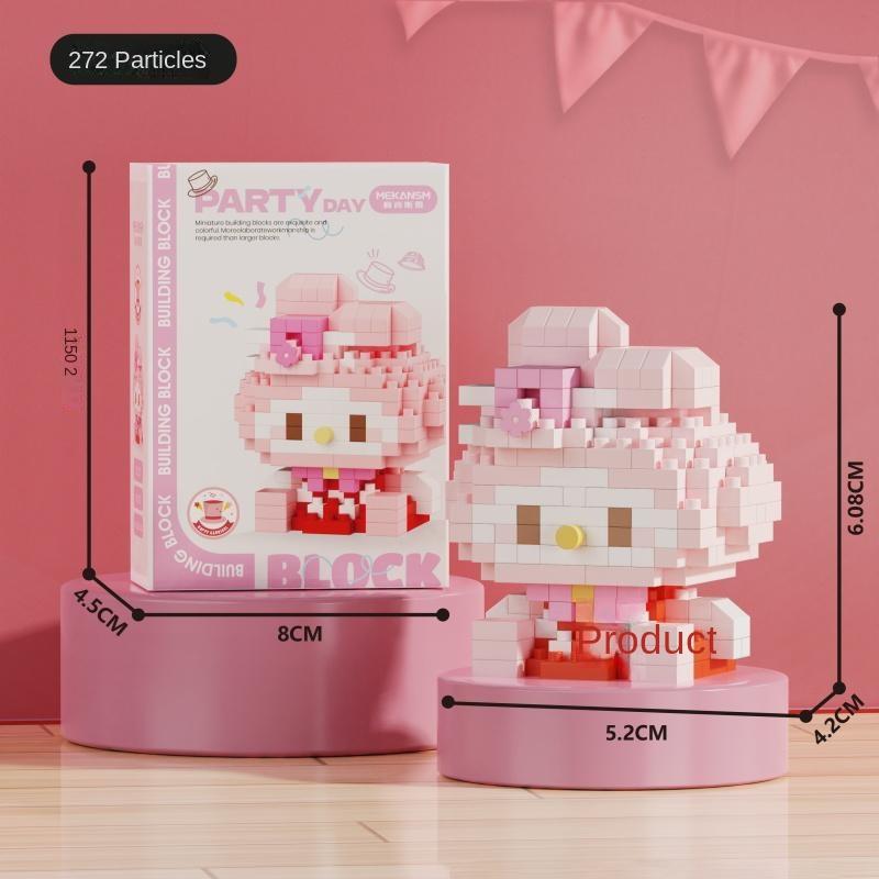 Строительные блоки из микро-бриллиантов с животными для вечеринок, креативные развивающие игрушки для девочек, подарки для детей 6/7/8/10 лет