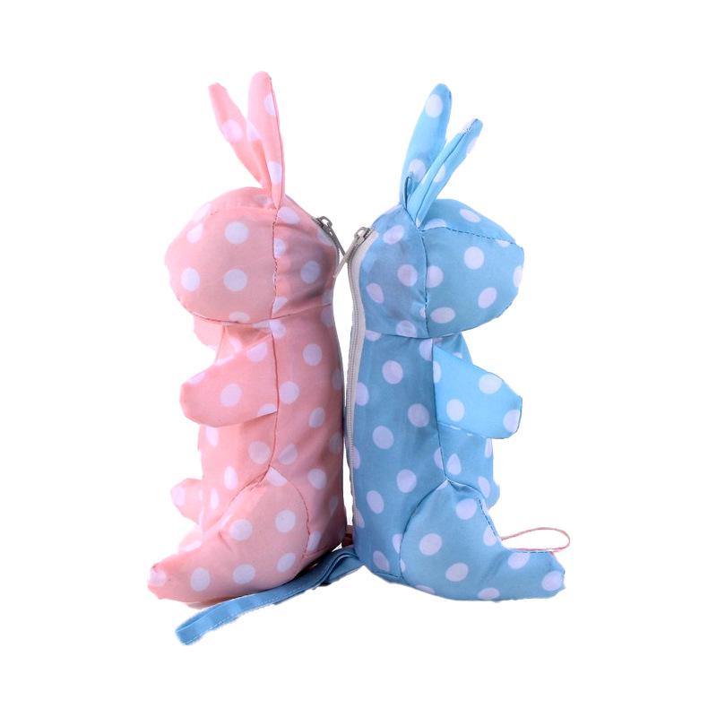 Новый зонт от солнца и дождя складной с мультяшным кроликом и в горошек