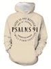Men's Plus-Size PSALMS 91 Printed 3D Hoodie Fashion Casual Hoodie Autumn And Winter, Men's Sportswear
