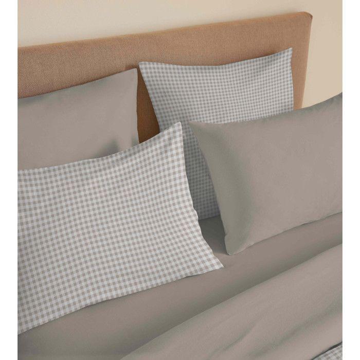 Complete Reversible Duvet Cover Set "Vanessa" 6 Pieces for 140 X 190 Bed Gabrielle Natural