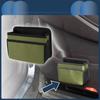 INFINAUTO Car Trash Car Fabric Auto Trash Dark Hanging Can, Door/Backseat Compatible, 7.5" Long, 2.8" Wide, 5.5" High, Can, Green,
