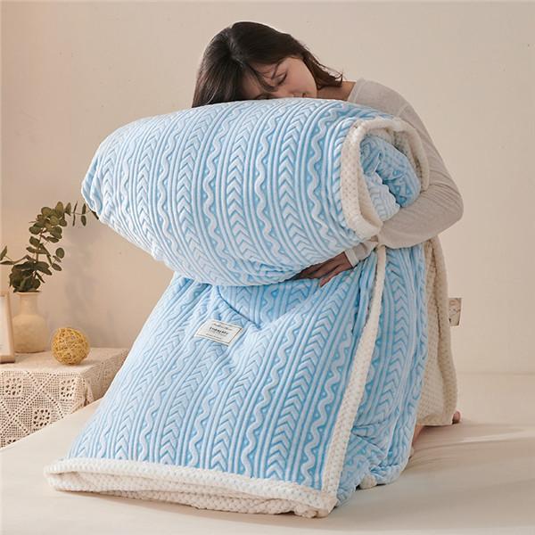Home Thick Bed Blanket Double Sided Lamb Cashmere Fleece Plaid Blankets Winter Warm Throw Sofa Cover Newborn Wrap Kids Bedspread Throw Bedspread