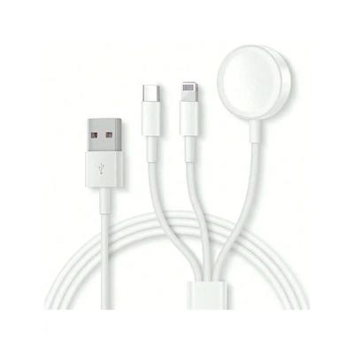 1 шт. 3 в 1 магнитное беспроводное зарядное устройство с портами USB C и Lightning, совместимое с часами серии Se/9/8/7/6/5/4/3/2/1