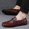 Мужские мокасины Slip-on из мягкой подошвы из натуральной кожи, модные классические деловые туфли для свадебных вечеринок, удобные мокасины для вождения