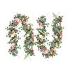 Artificial Eucalyptus Garland with Peony Flower Faux Floral Greenery Garland for Wedding Party Table Centerpiece Room Backdrop Decor